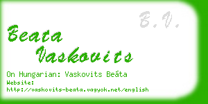 beata vaskovits business card